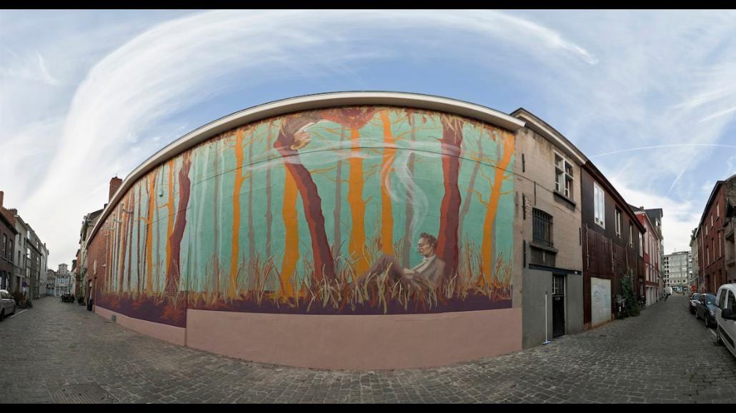 Mural Polki na ścianie klubu w centrum Gandawy w Belgii