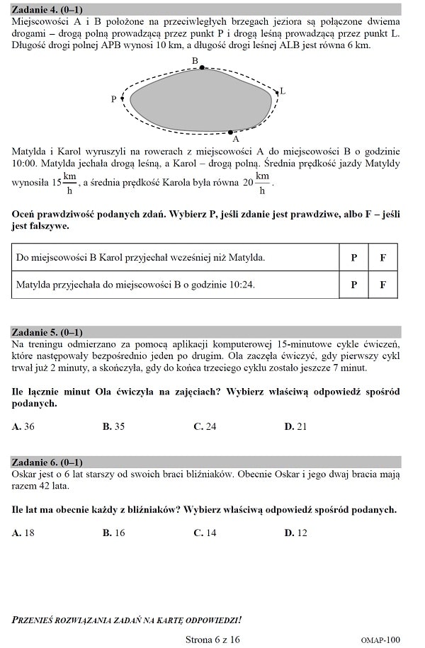 Arkusz prbnego egzaminu smoklasisty 2020 z matematyki