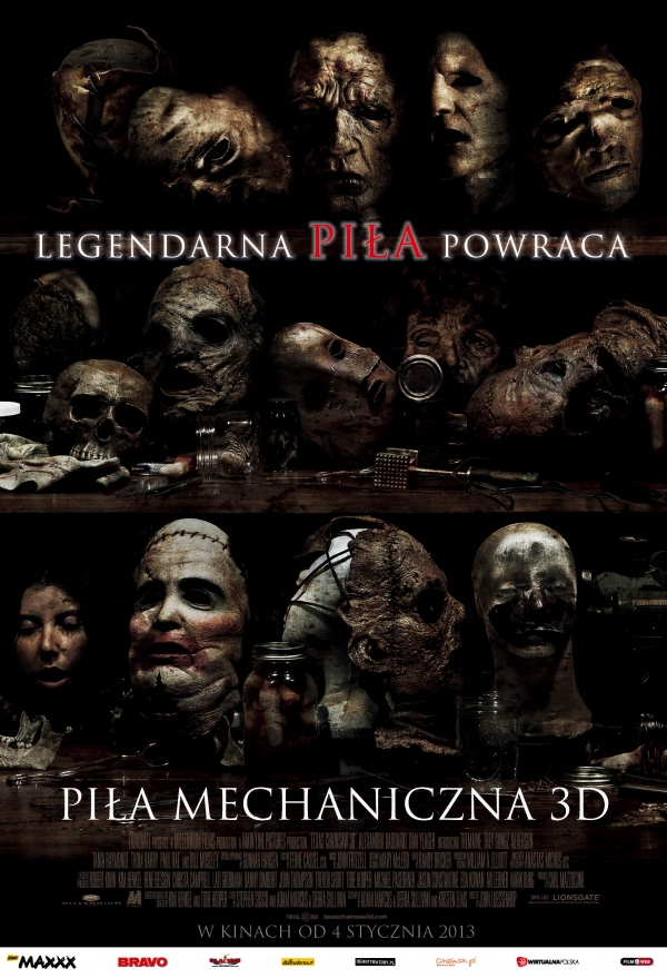 Piła mechaniczna 3D - polski plakat