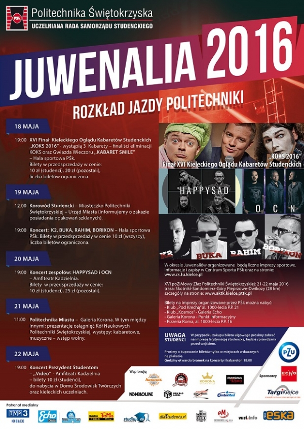 Kielce: Juwenalia 2016, 18-22 maja