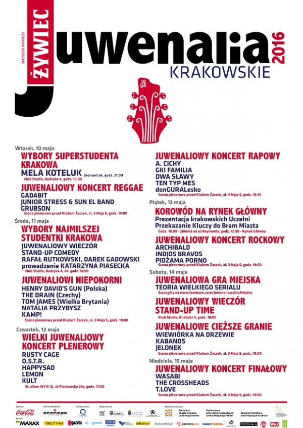  Juwenalia Krakowskie, 10-15 maja