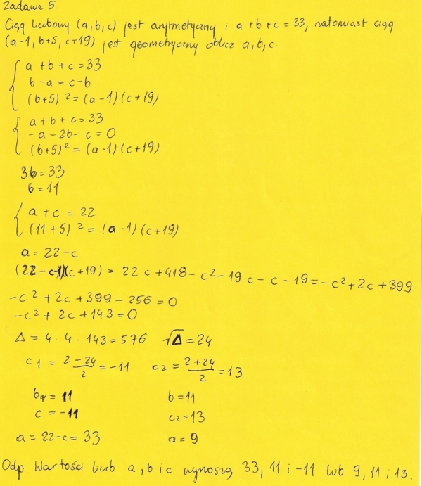 Matura z matematyki - odpowiedzi poziom rozszerzony  - Zdjęcie nr 5