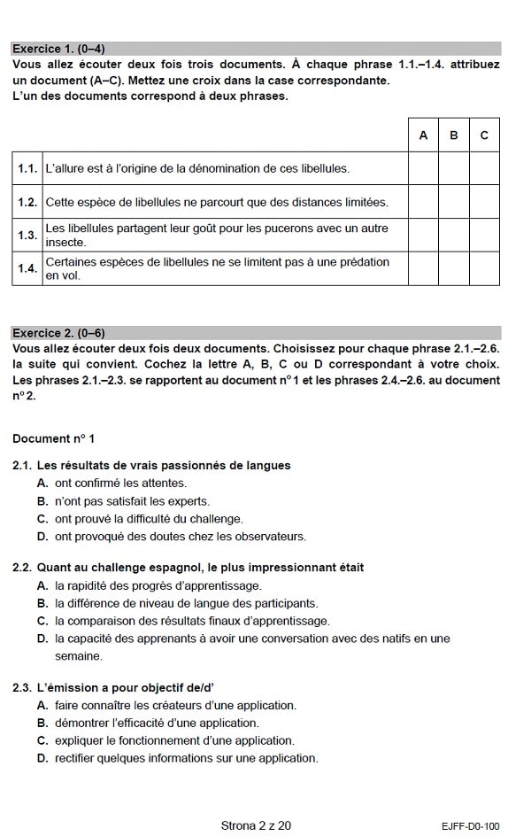 Prbna matura CKE 2021 - j. francuski dwujzyczny - Arkusz