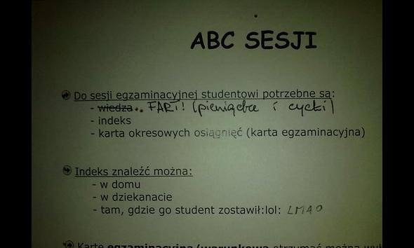 ABC SESJI - drobna poprawka jednej studentki