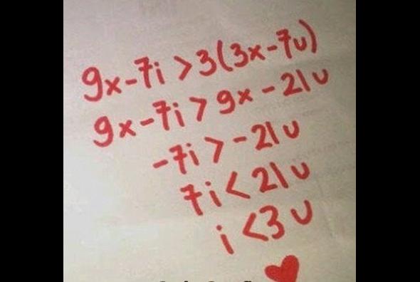 Jak matematyk wyznaje miłość ?