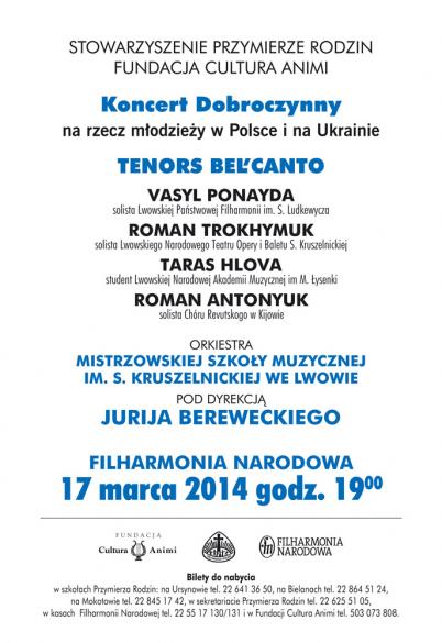 Koncert dobroczynny na rzecz młodzieży polskiej i ukraińskiej