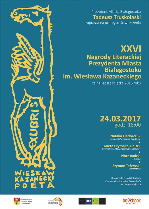 Uroczystość wręczenia 26. Nagrody Literackiej Prezydenta Miasta Białegostoku 