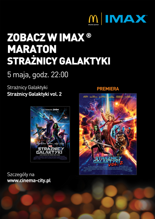 Kosmiczne maratony "Strażników Galaktyki vol. 1 i vol. 2"  w Cinema City i IMAX