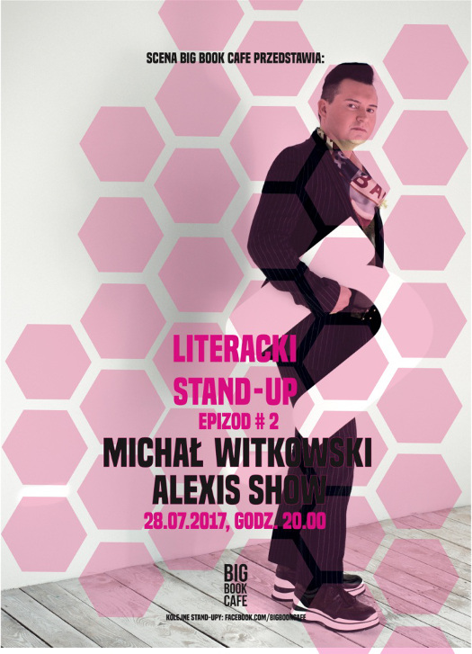 Michał Witkowski na stand-upowej scenie Big Book Cafe