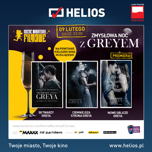 Zmysłowa noc z Greyem w kinach Helios