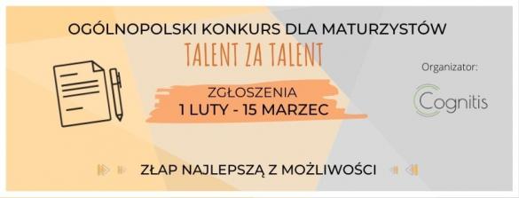Konkurs "Talent za Talent" 2020 - zapisy