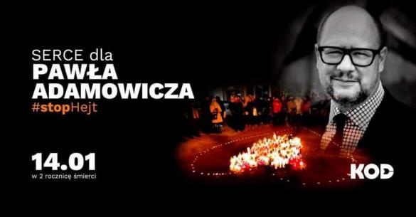 Zapłonęło serce dla Pawła Adamowicza w Poznaniu 