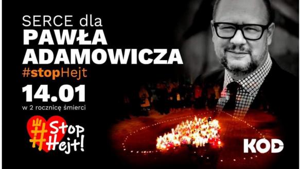 Zapłonęło serce dla Pawła Adamowicza w Gdańsku