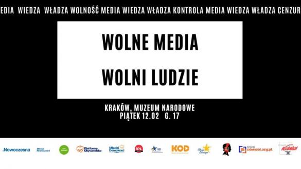 Wolne Media, wolni ludzie - manifestacja w Krakowie