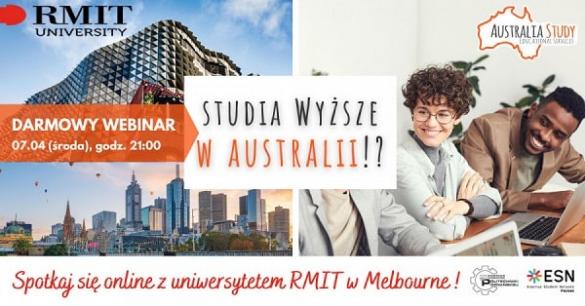 Studia wyższe W AUSTRALII!? Spotkaj się online z uniwersytetem RMIT w Melbourne!