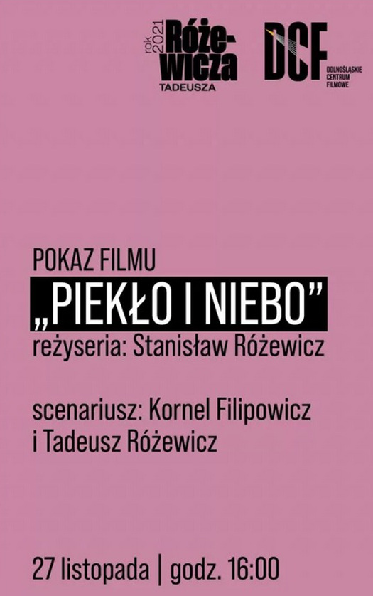 Rok Tadeusza Różewicza w DCF: pokaz filmu "Piekło i niebo"