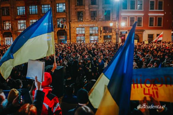 Solidarnie z Ukrainą - manifestacja poparcia we Wrocławiu