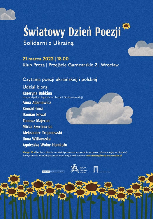 Solidarni z Ukrainą: Światowy Dzień Poezji, spotkanie z Oksaną Zabużko i Kateryną Babkiną