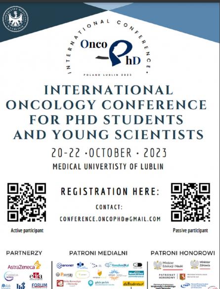 Pierwsza edycja międzynarodowej konferencji naukowej "OncoPhD"