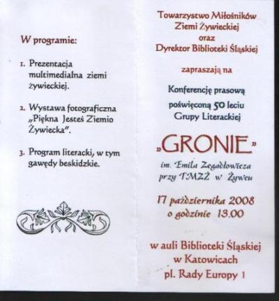 50-lecie Grupy Literackiej "Gronie"