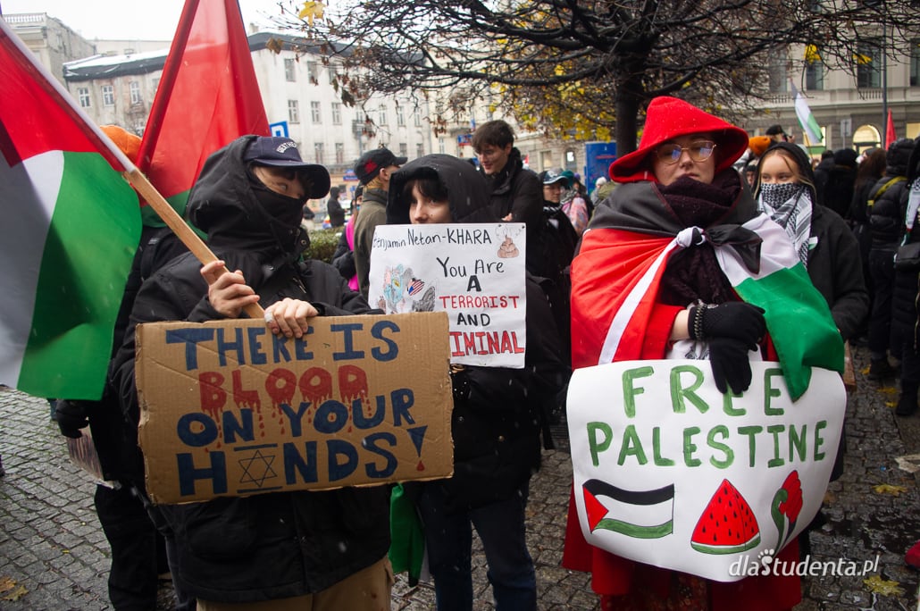 "Ani jednej bomby więcej - wolna Palestyna" - demonstracja przeciwko wojnie w Palestynie - zdjęcie nr 5