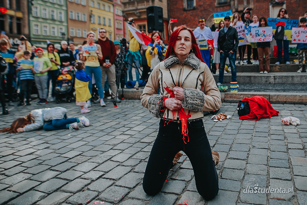 Solidarni z Ukrainą - manifestacja we Wrocławiu 