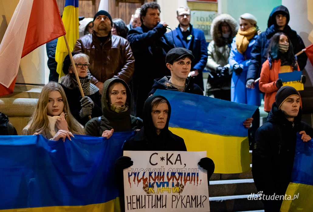 Solidarnie z Ukrainą - manifestacja poparcia w Lublinie - zdjęcie nr 6