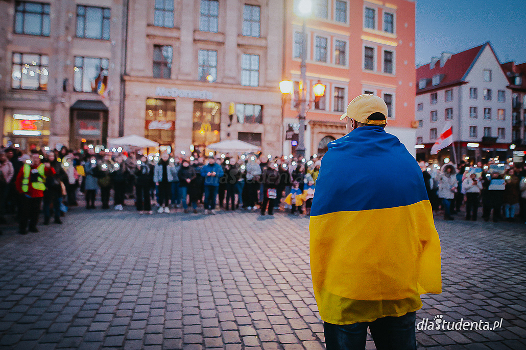 Solidarni z Ukrainą - protest we Wrocławiu 