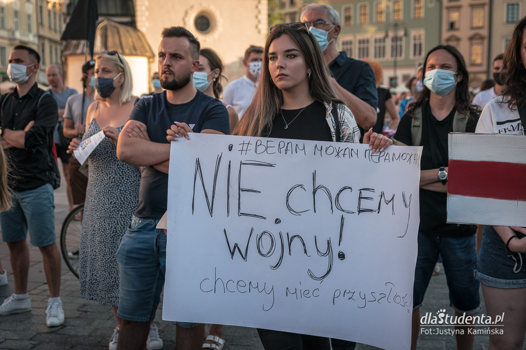 Akcja solidarności z Białorusią - manifestacja w Krakowie - zdjęcie nr 5