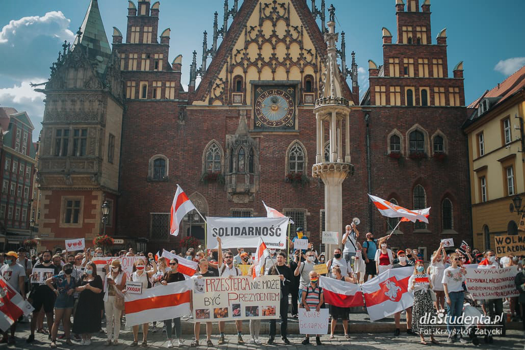 Solidarni z Białorusią - manifestacja we Wrocławiu - zdjęcie nr 1