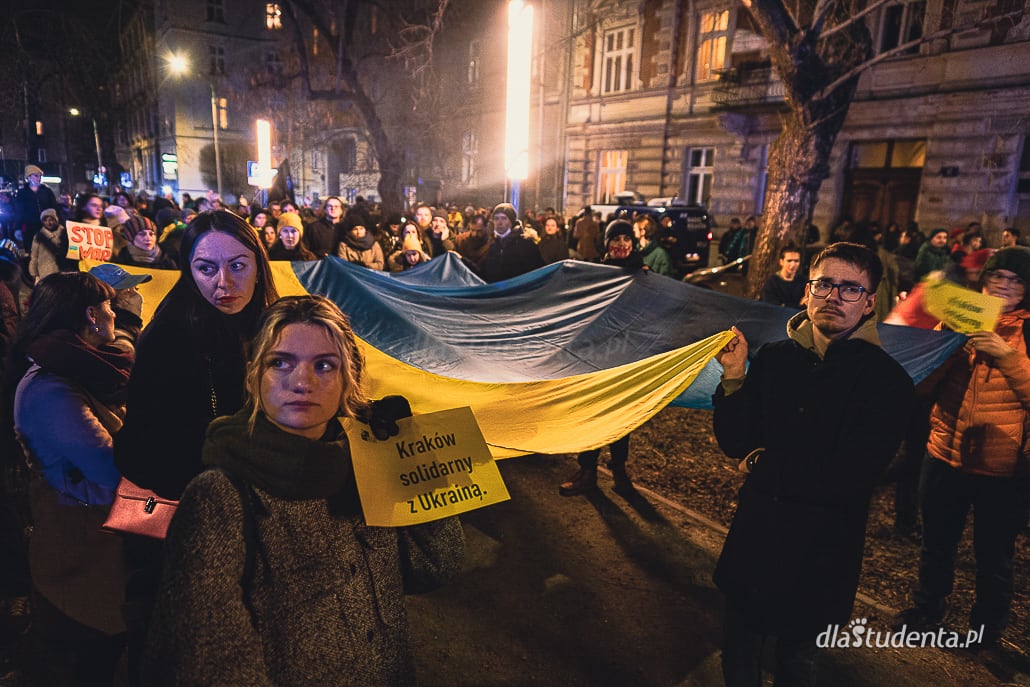 Solidarnie z Ukrainą - manifestacja poparcia w Krakowie - zdjęcie nr 4