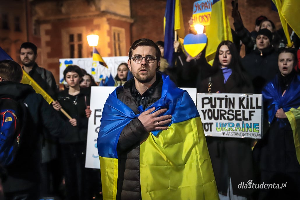 Solidarnie z Ukrainą - manifestacja poparcia we Wrocławiu - zdjęcie nr 8