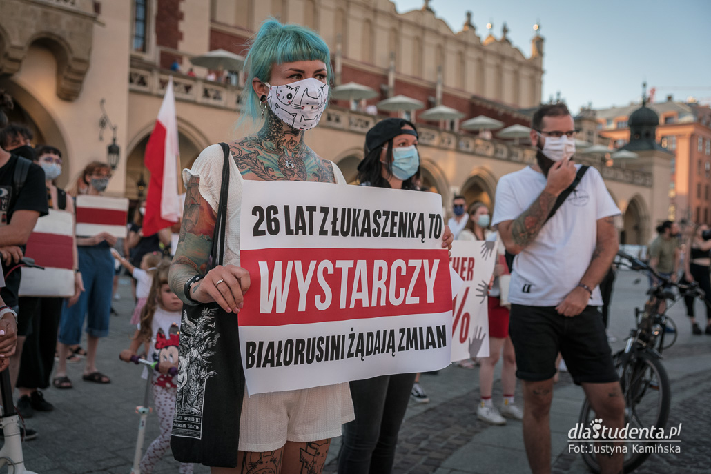 Akcja solidarności z Białorusią - manifestacja w Krakowie - zdjęcie nr 3