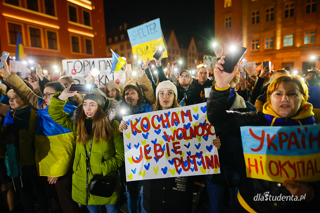 Marsz solidarności z Ukrainą we Wrocławiu 
