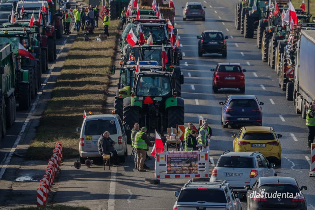 Drugi dzień protestu rolników na Dolnym Śląsku 