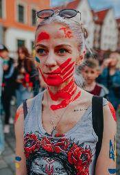 Solidarni z Ukrainą - manifestacja we Wrocławiu 