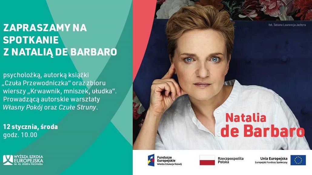 Natalia de Barbaro w Wyższej Szkole Europejskiej im. ks. Józefa Tischnera w Krakowie