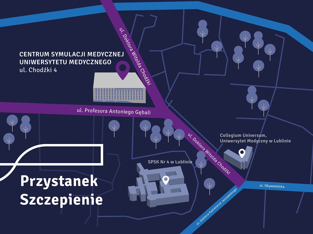 Przystanek szczepienie Lublin mapa