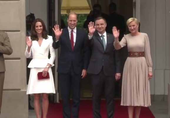 Książę William i Księżna Kate wraz z Andrzejem Dudą i Agatą Kornhauser - Dudą