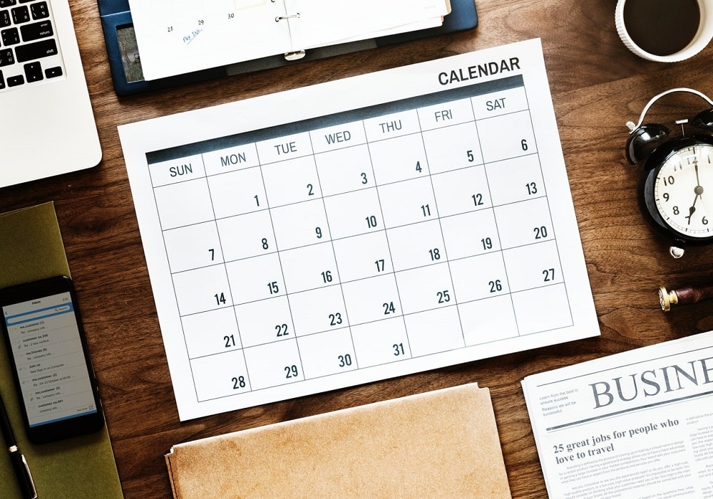 Kalendarz na biurku