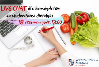 Baner infomrujcy o chatcie ze studentami dietetyki WSZ w Gdasku
