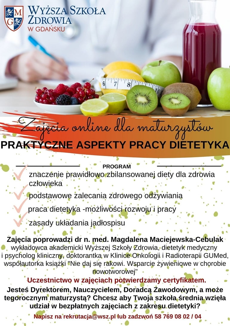 Praktyczne aspekty pracy dietetyka - plakat
