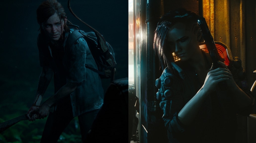 Ellie z The Last of Us 2 i żeńska V z Cyberpunk 2077