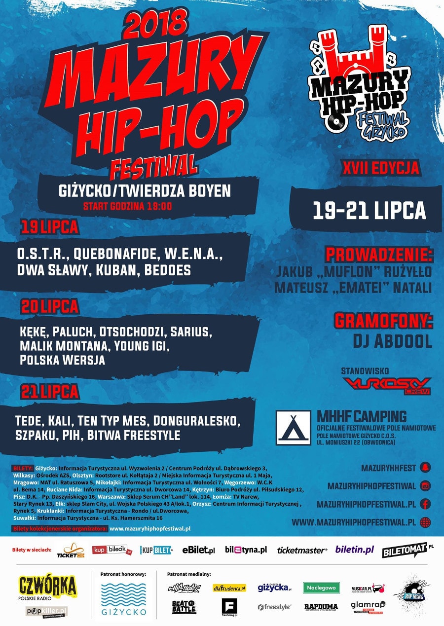 Rozpiska godzinowa na tydzień przed XVII-tą edycją Mazury Hip-Hop Festiwalu !