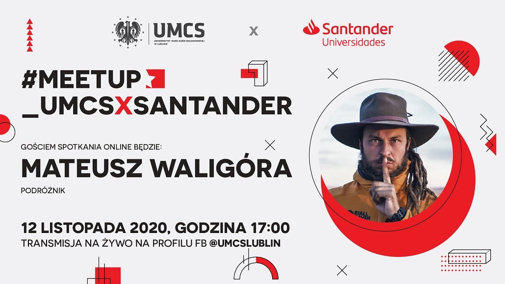 #meetup_UMCSxSantander listopad 2020 - plakat