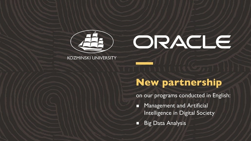 Partnerstwo Akademii Leona Koźmińskiego i Oracle - baner informacyjny