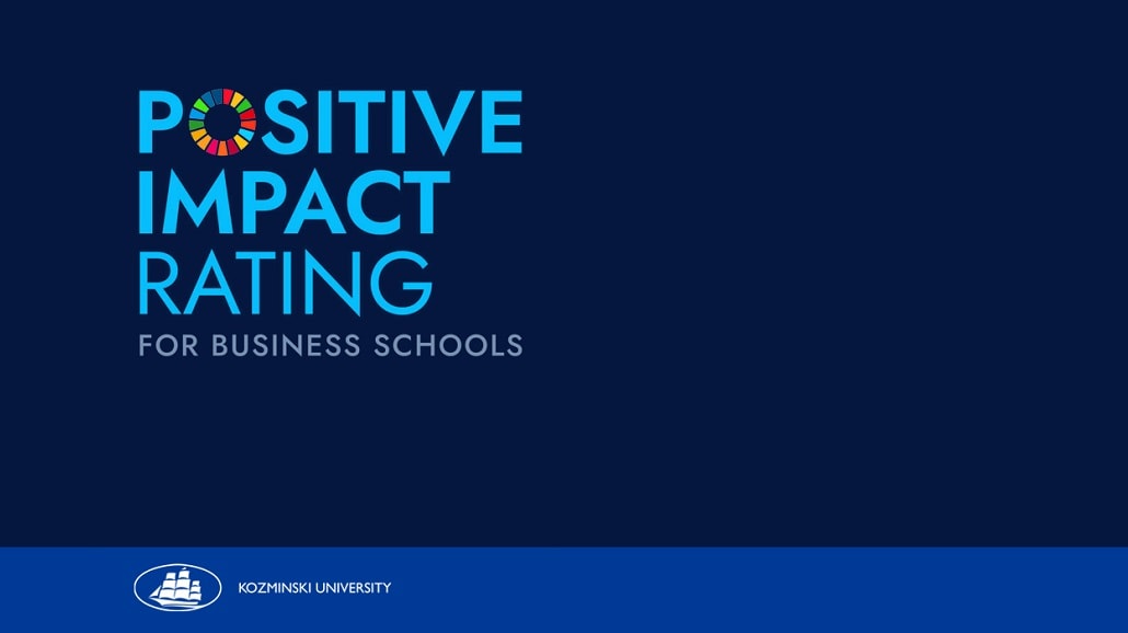 Logo Positive Impact Rating i Akademii Leona Koźmińskiego