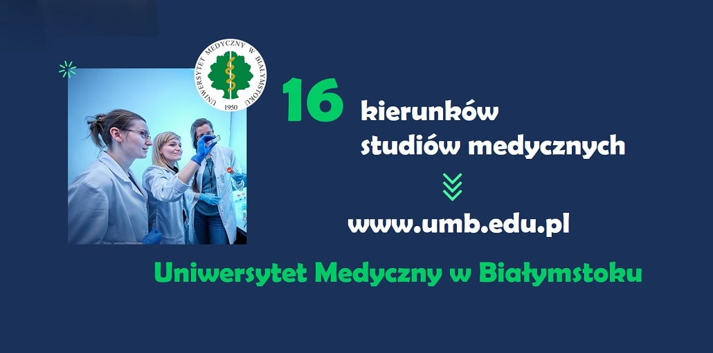 Baner informujący o liczbie kierunków studiów w UMB