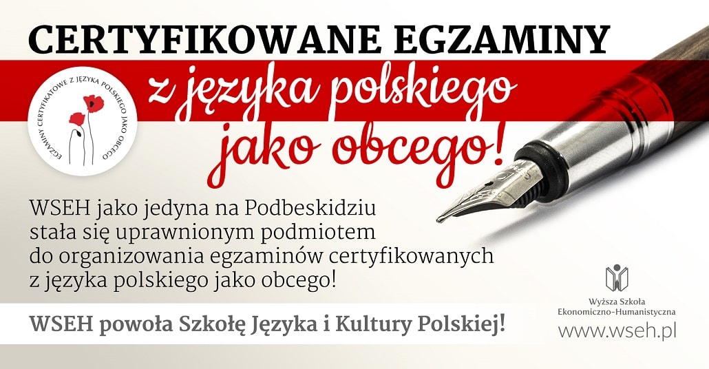 Baner informujący o kursie z języka polskiego