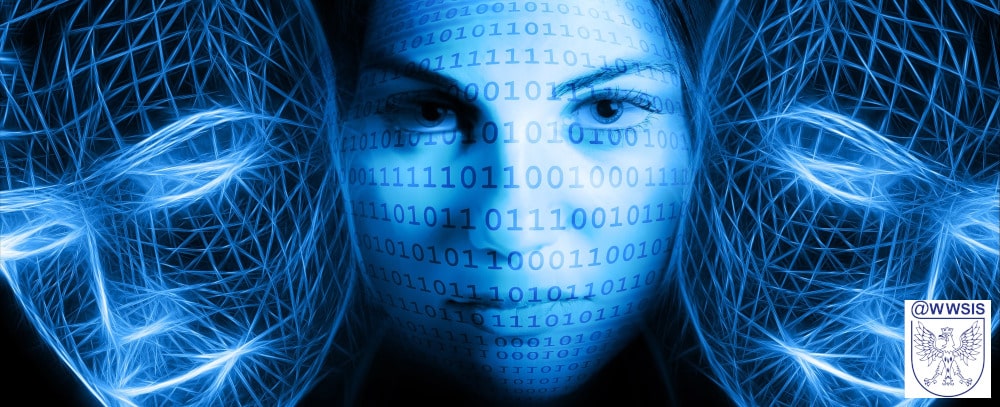 Cyber kobieta przywodząca na myśl sztuczną inteligencję